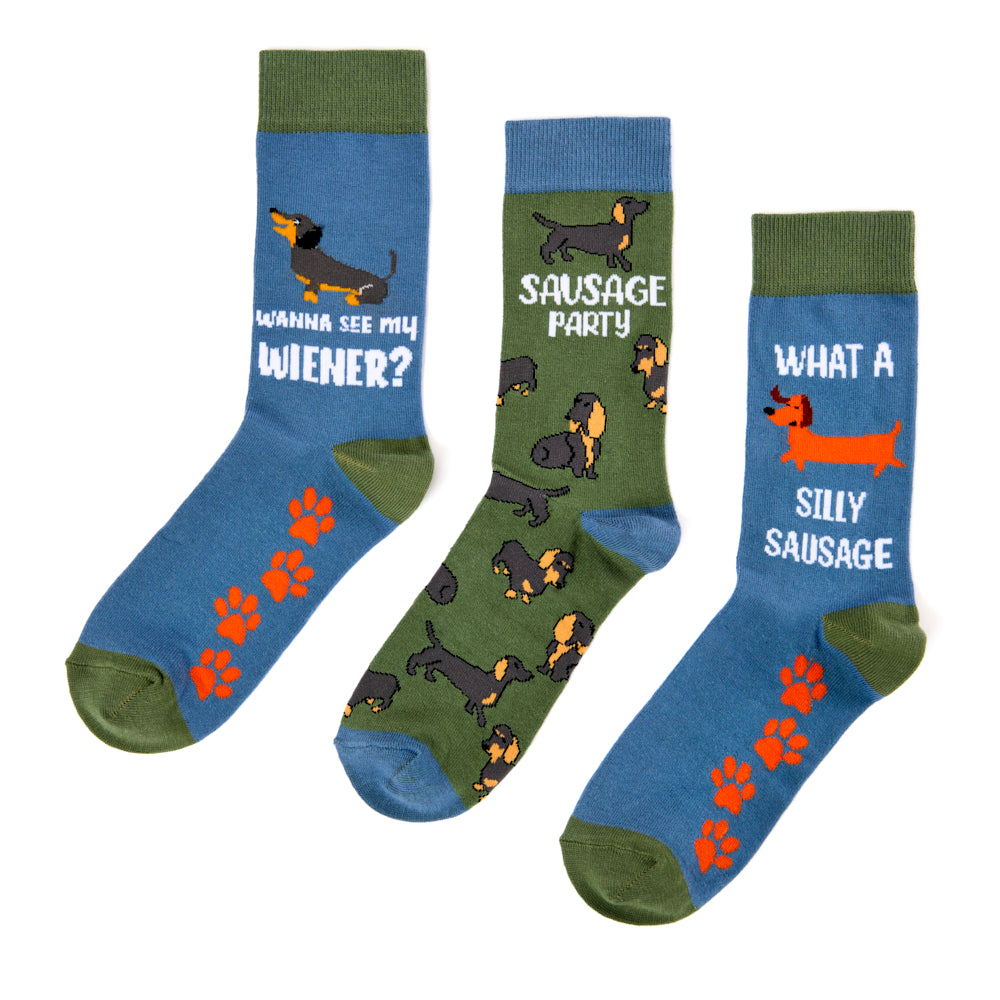 Unisex Cheeky Sausage Dog Gift Box Socks
