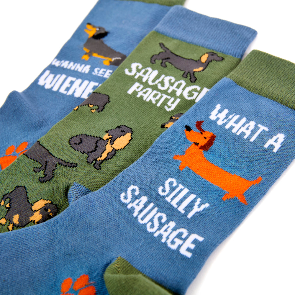 Unisex Cheeky Sausage Dog Gift Box Socks
