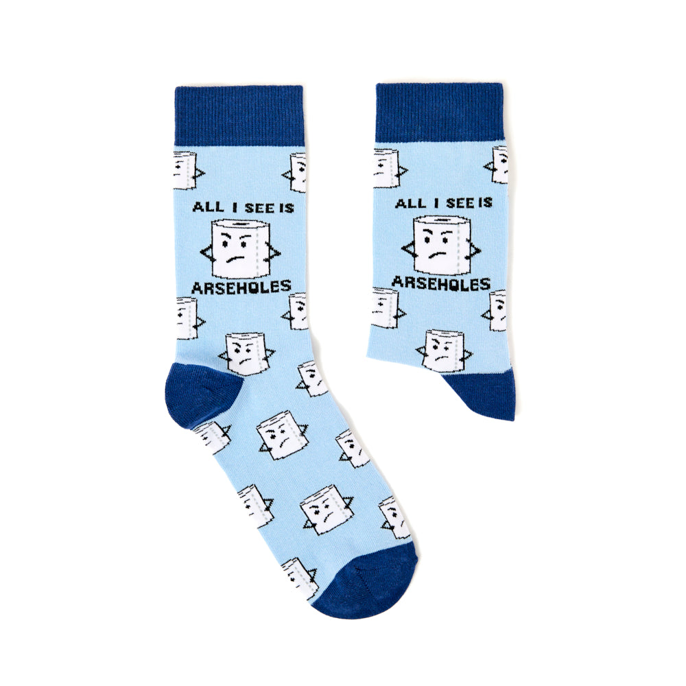 Unisex All I See Is Arseholes Socks
