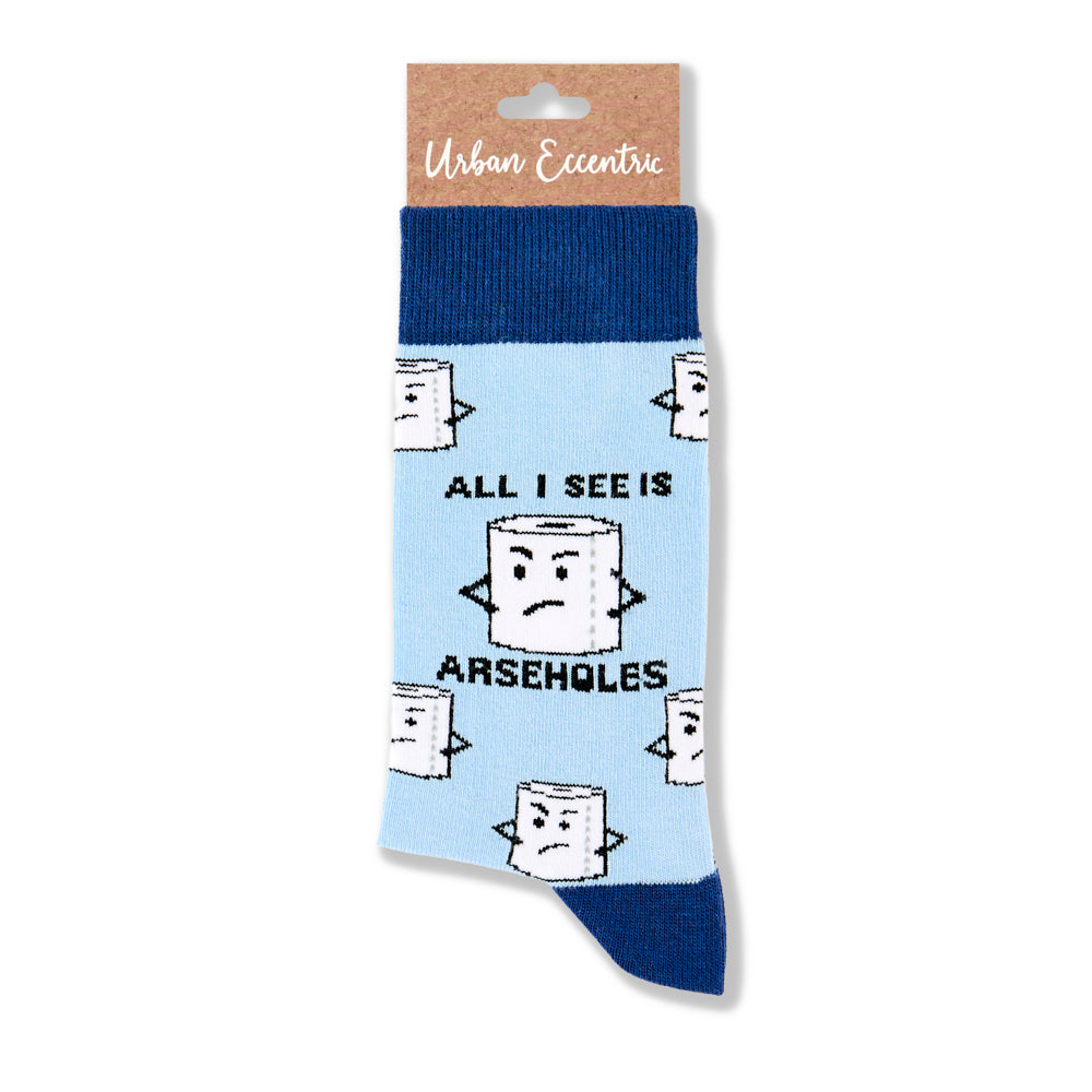 Unisex All I See Is Arseholes Socks
