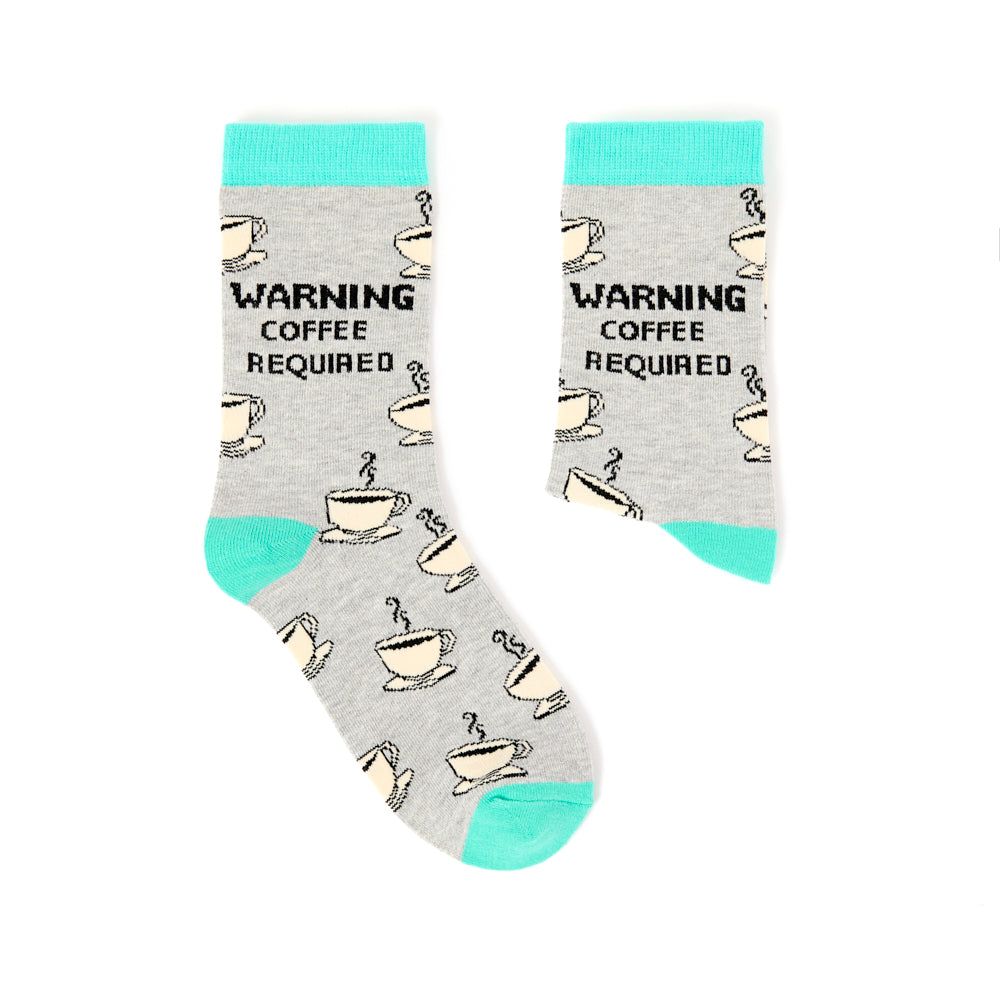 Unisex Warning Coffee Required In Socks
